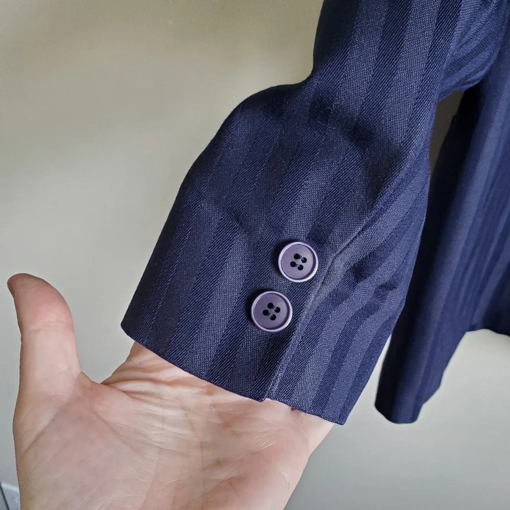 VINTAGE / S / Women's Mr. Jax Double Breasted Button Up Wool Blend Blazer Jacket - Picture 4 of 9